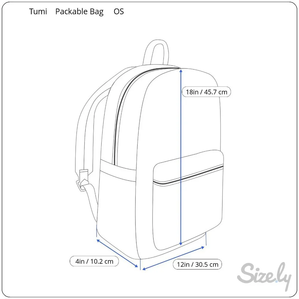Tumi Black Nylon Packable Backpack‎ w/ Gold Hardware, OS